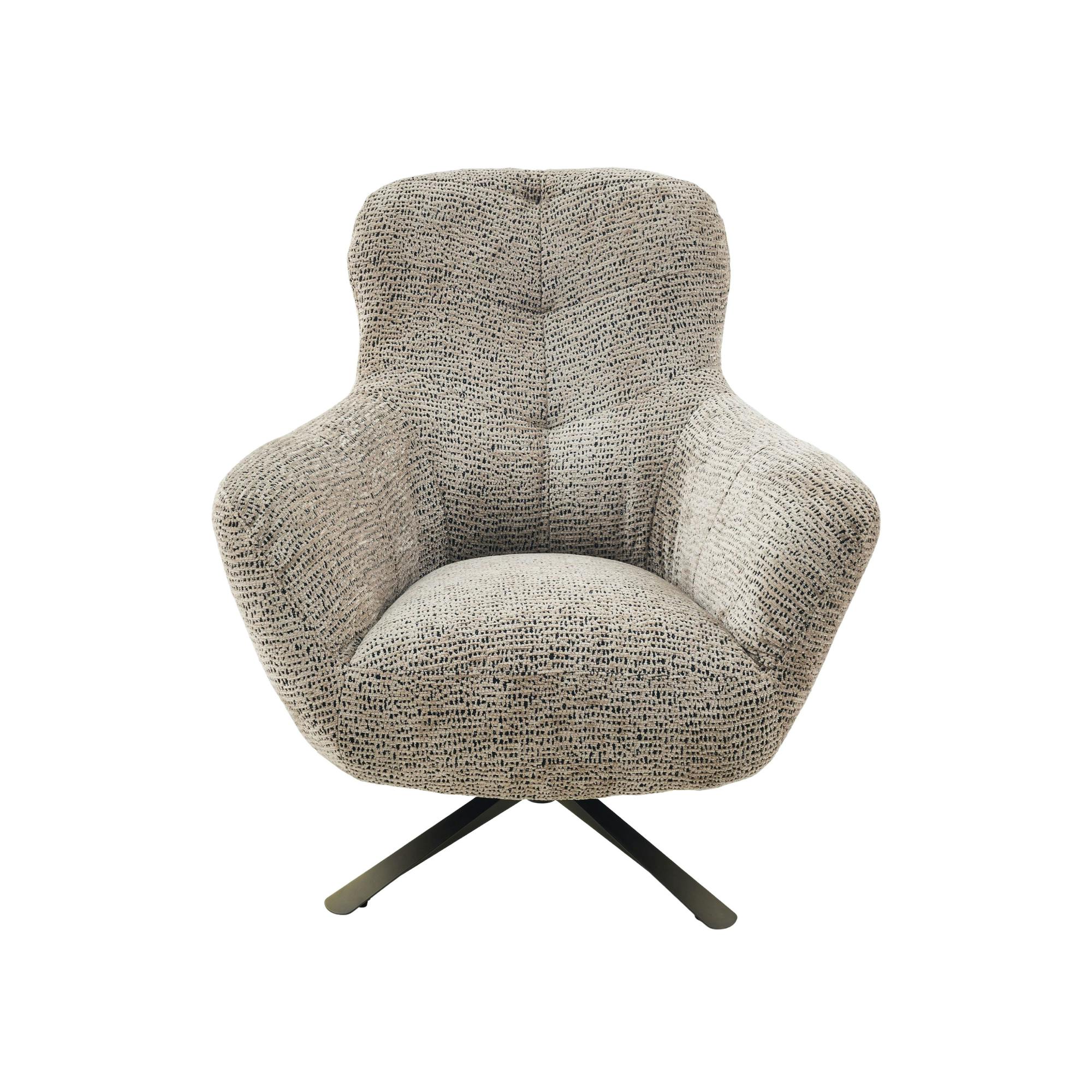 Fauteuil de salon pivotant taupe moucheté CORTINA, PIER IMPORT