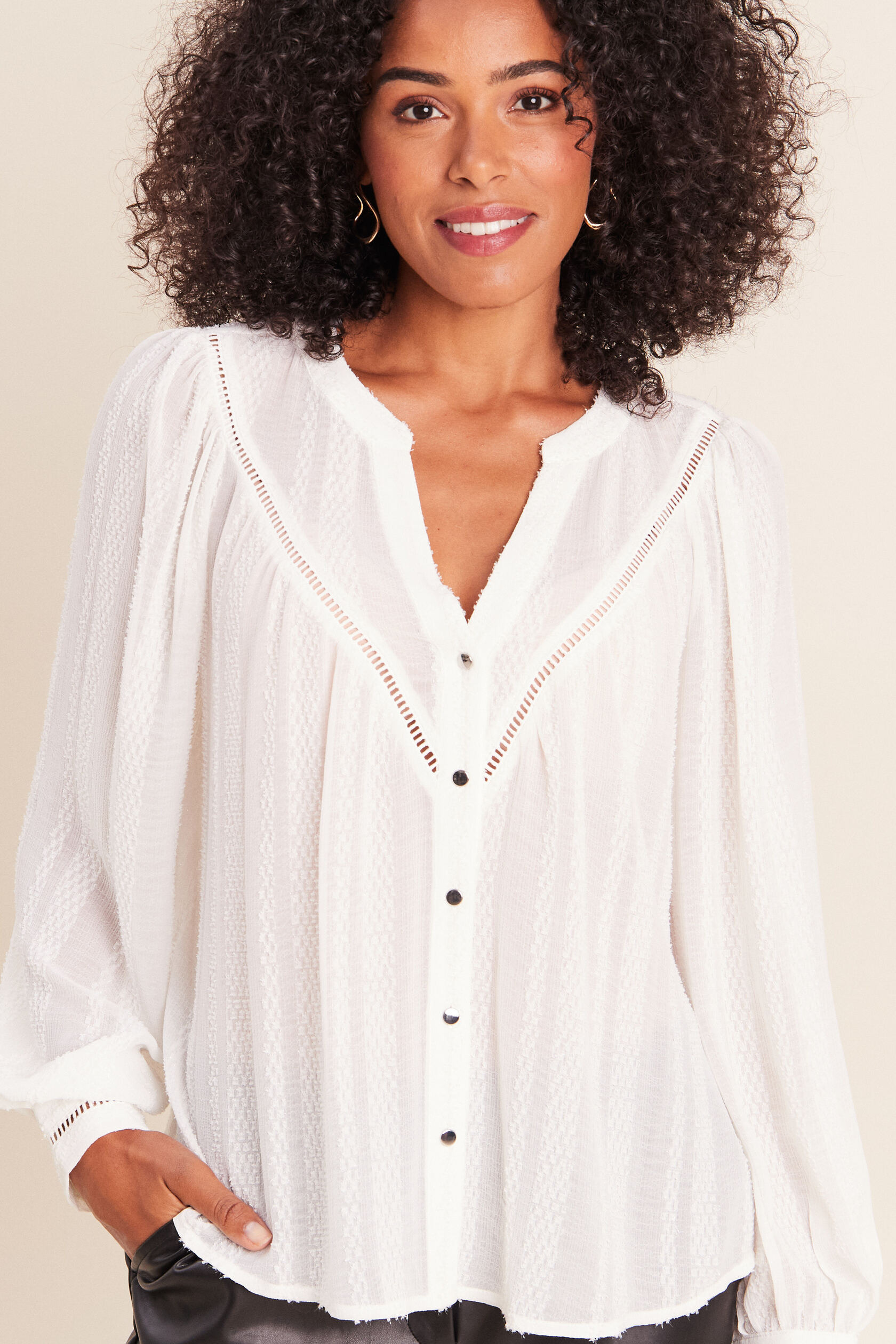 Blouse ample col chemise manches longues, BREAL