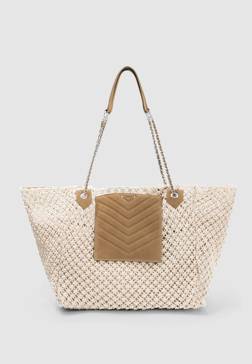Sac cabas en crochet et cuir, 1440 L