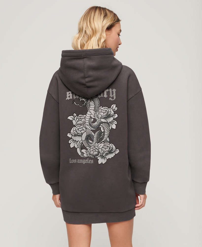 Robe à capuche et strass effet tatouage, SUPERDRY