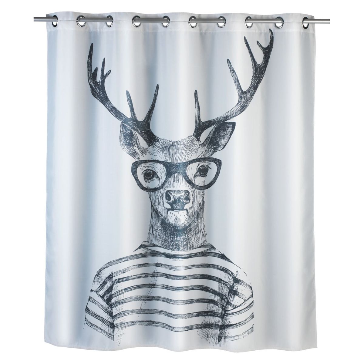 Rideau de douche anti-moisissure cerf - polyester - 180 x 200 cm gris Wenko