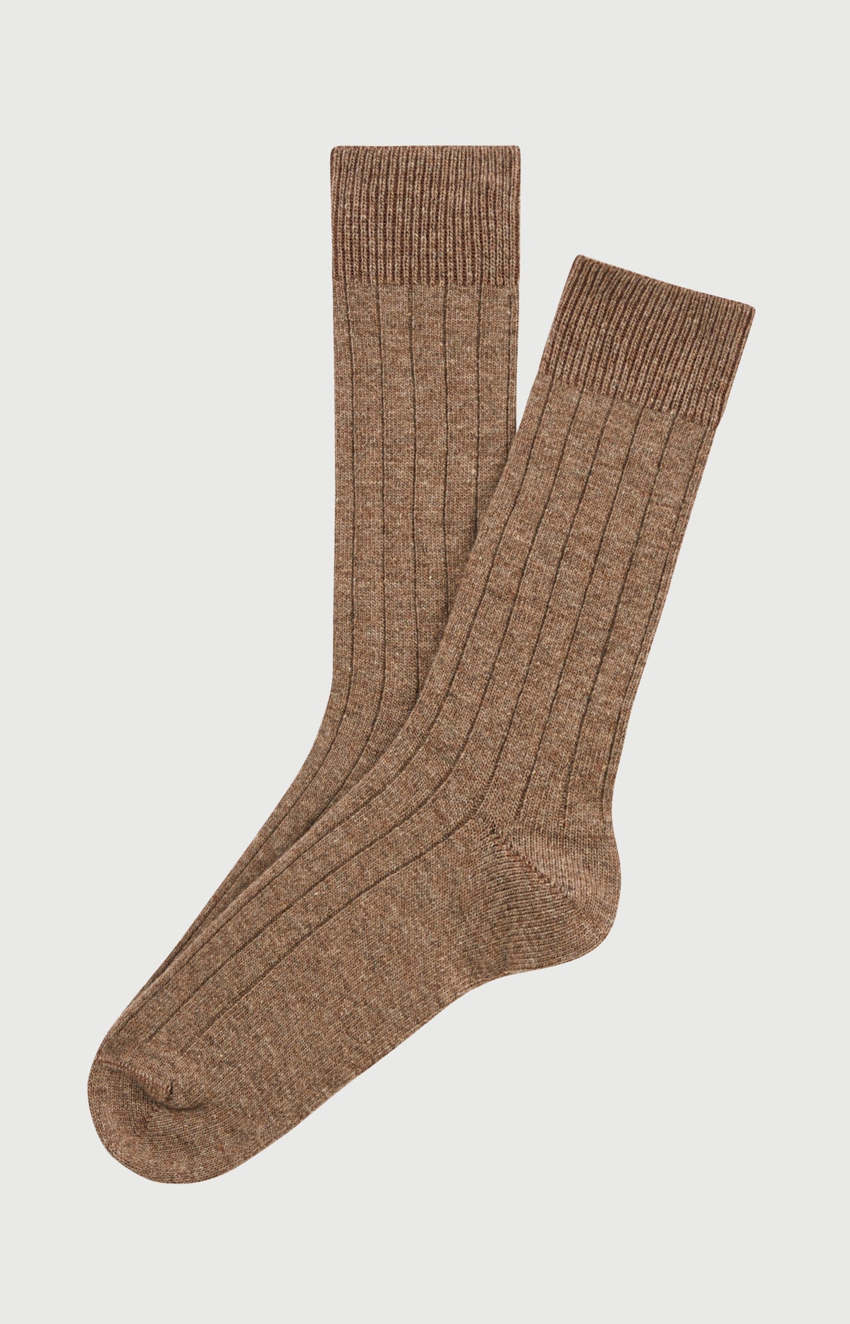 Chaussettes en laine et cachemire couleur unie Sable, ARTHUR