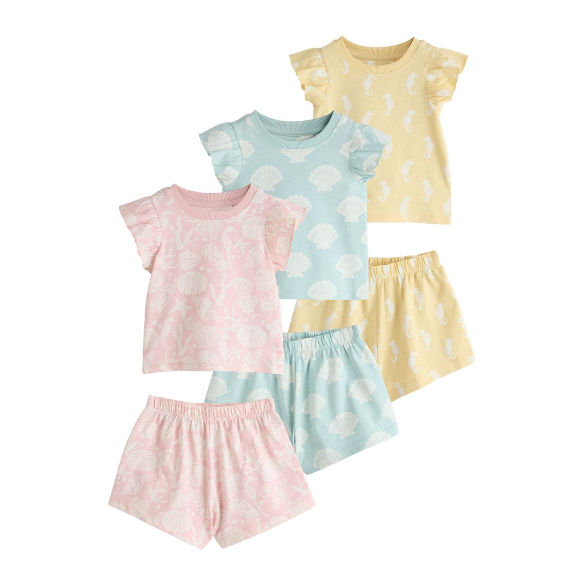 Pyjama short à imprimé coquillage, lot de 3, NEXT