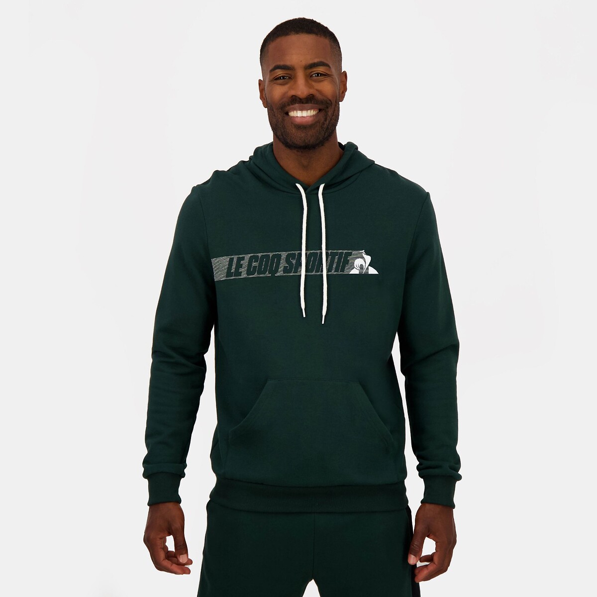 Sweat à capuche logo graphique, LE COQ SPORTIF