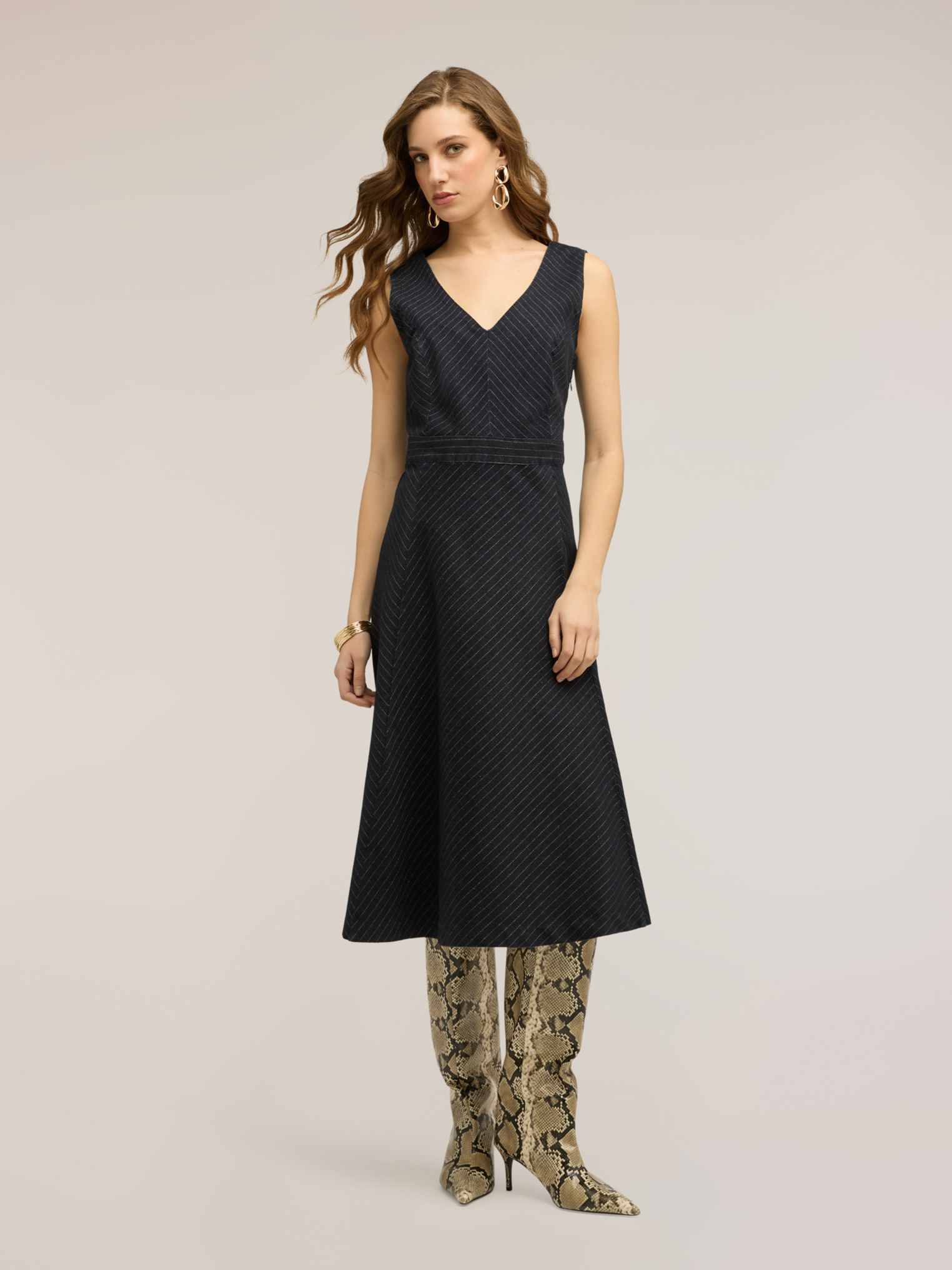 Robe évasée à rayures, MOTIVI