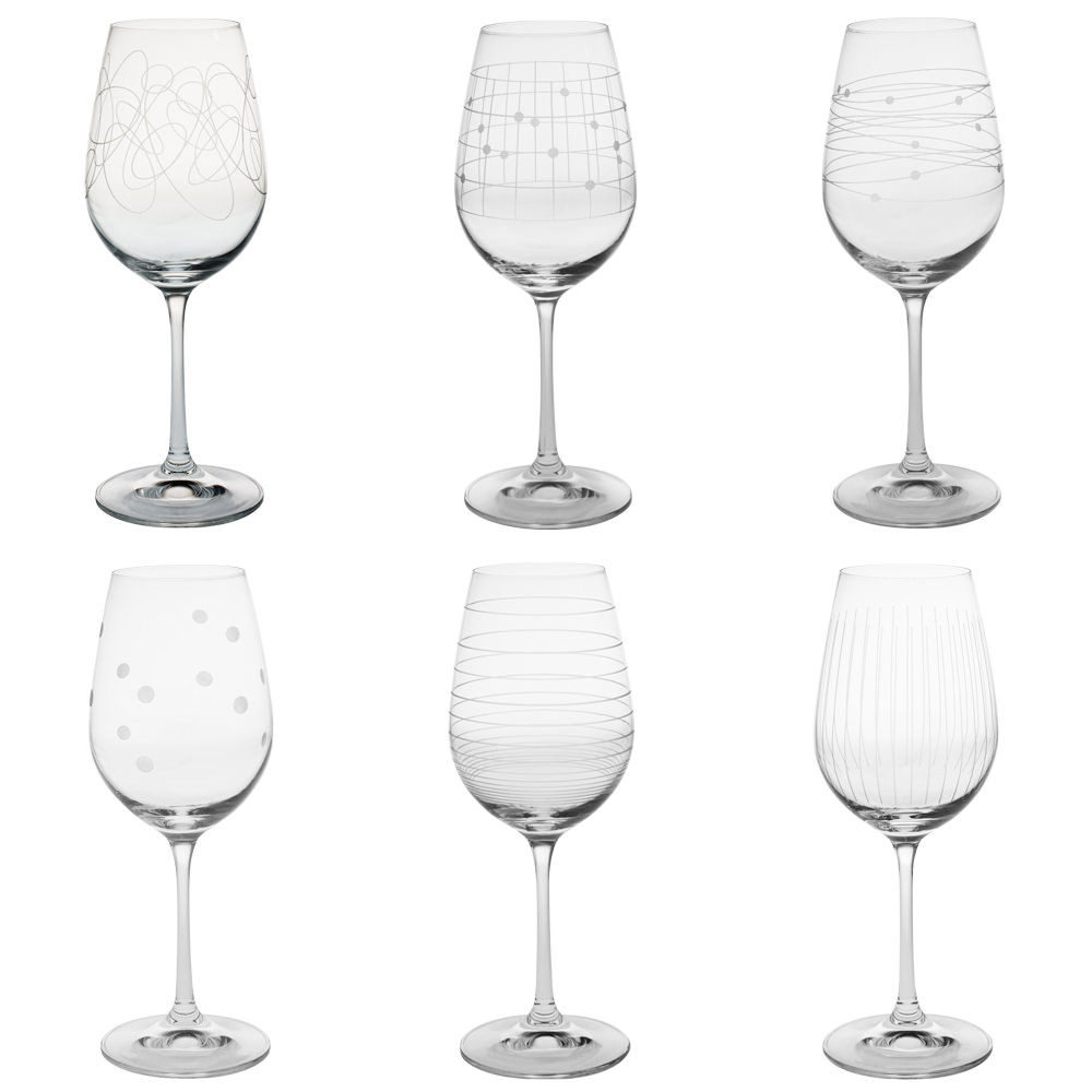 Coffret de 6 verres à pied Graphik 35 cl, TABLE PASSION