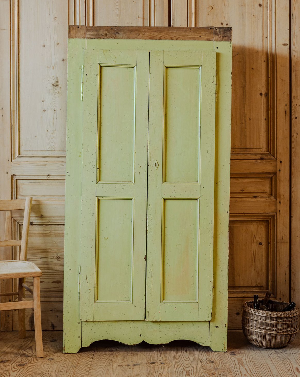 Bonnetière en bois vert Blandine N°473 - Bon état, DEBONGOUT