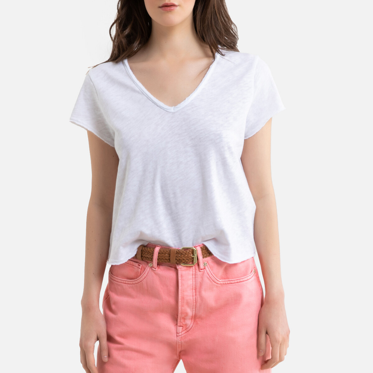 Sonoma Cotton T-Shirt with V-Neck and Short Sleeves