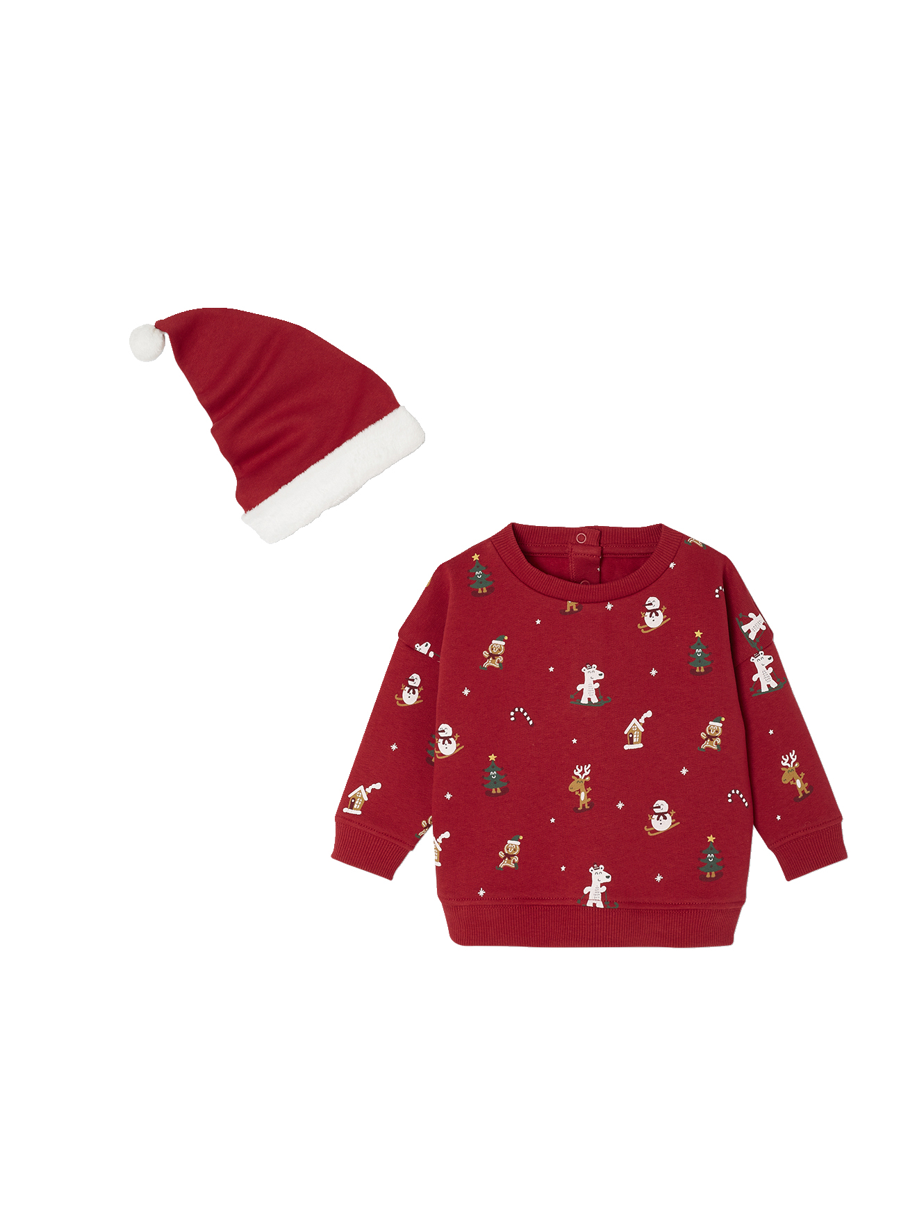 Coffret Noël sweat et bonnet bébé, VERTBAUDET