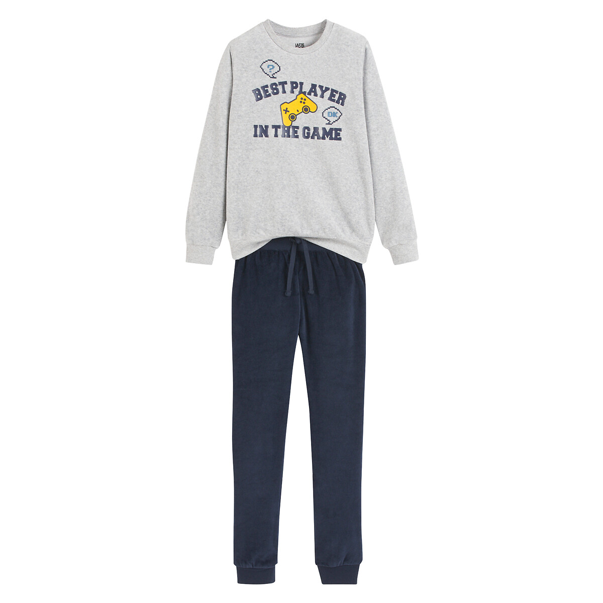 Pyjama en velours, imprimé manette de jeu vidéo