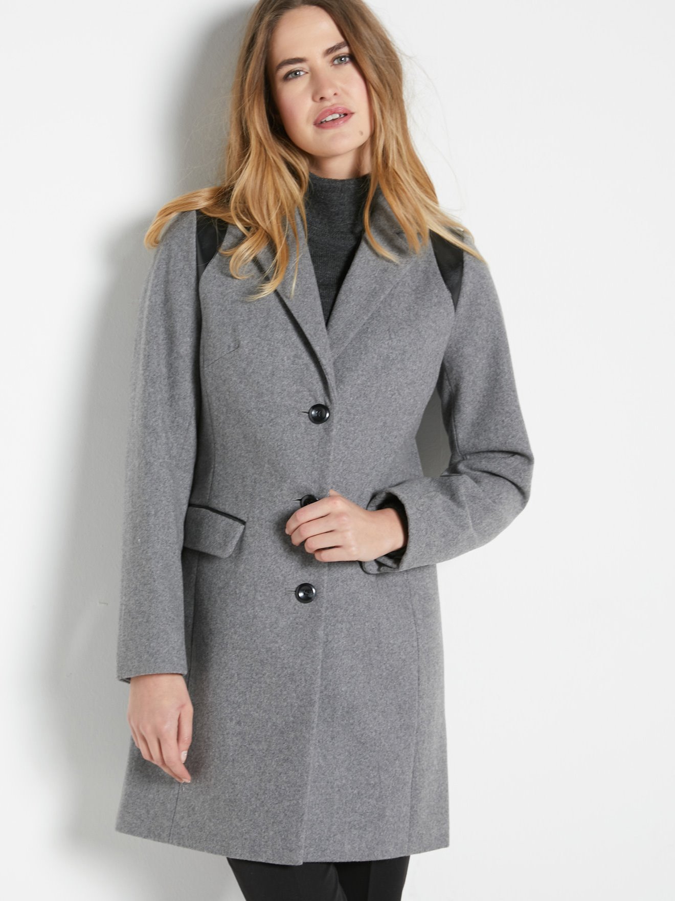 manteau caban femme gris