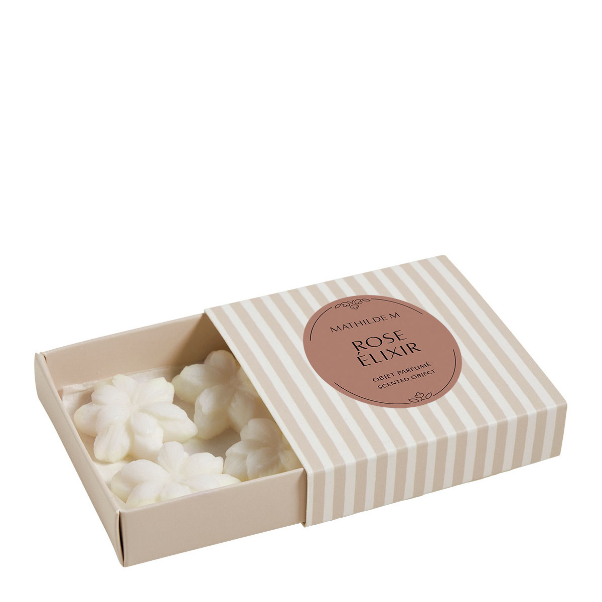 Coffret de 4 décors fondants en cire parfumée - ROSE ÉLIXIR, MATHILDE M
