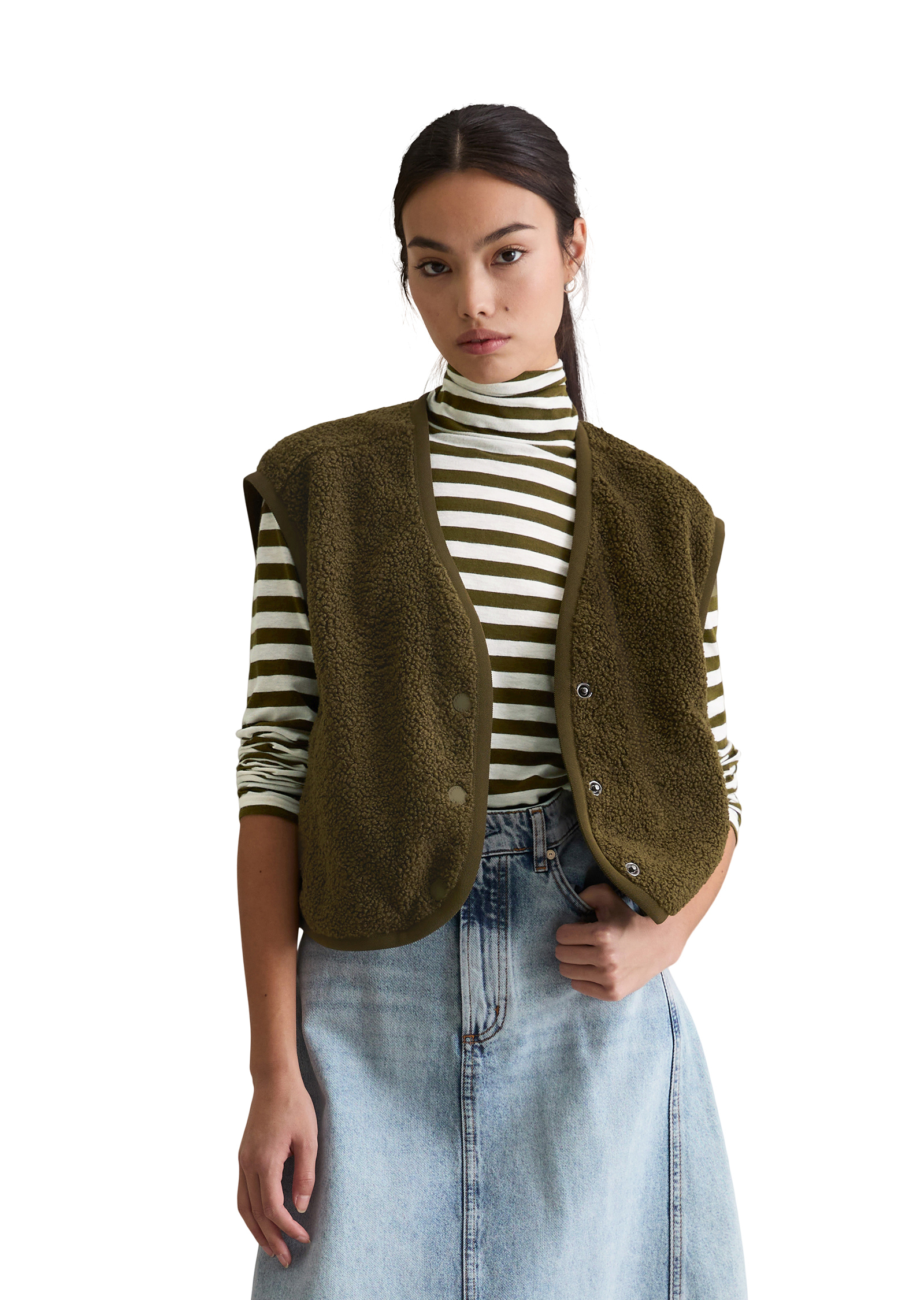 Sweat-shirt bouclé relaxed en polyester recyclé, MARC O’POLO DENIM