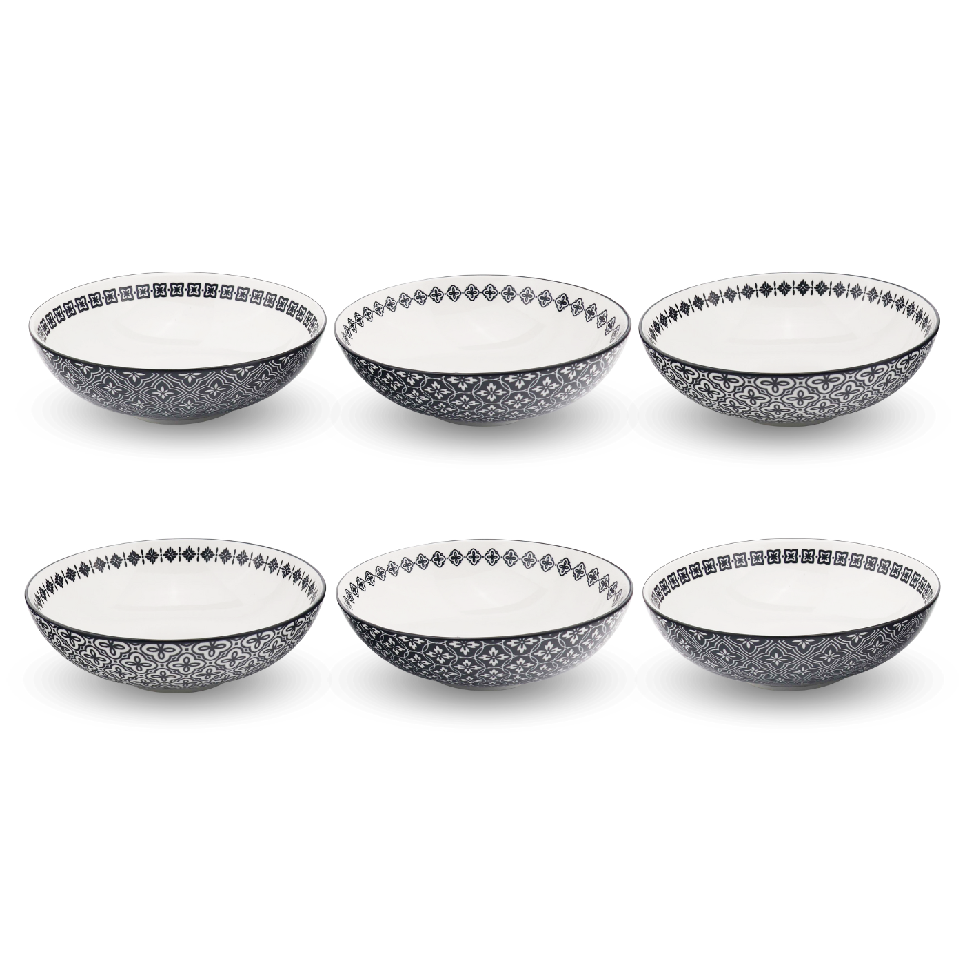 Lot de 6 assiettes creuses, VILLA LES PINS, ARTIME