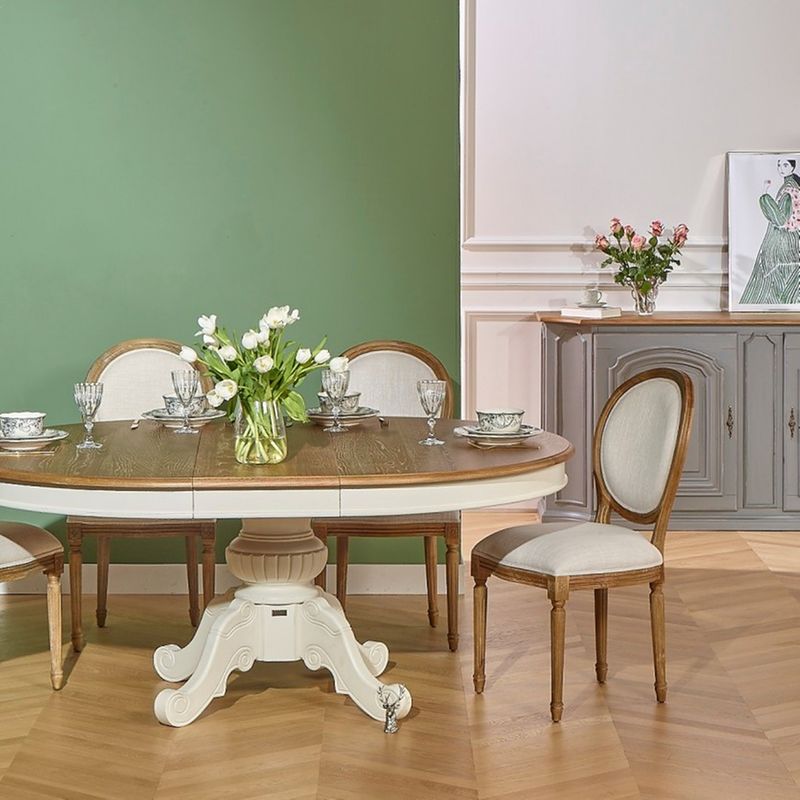 Florence - table à manger extensible blanche, 4/12 couverts Robin Des Bois