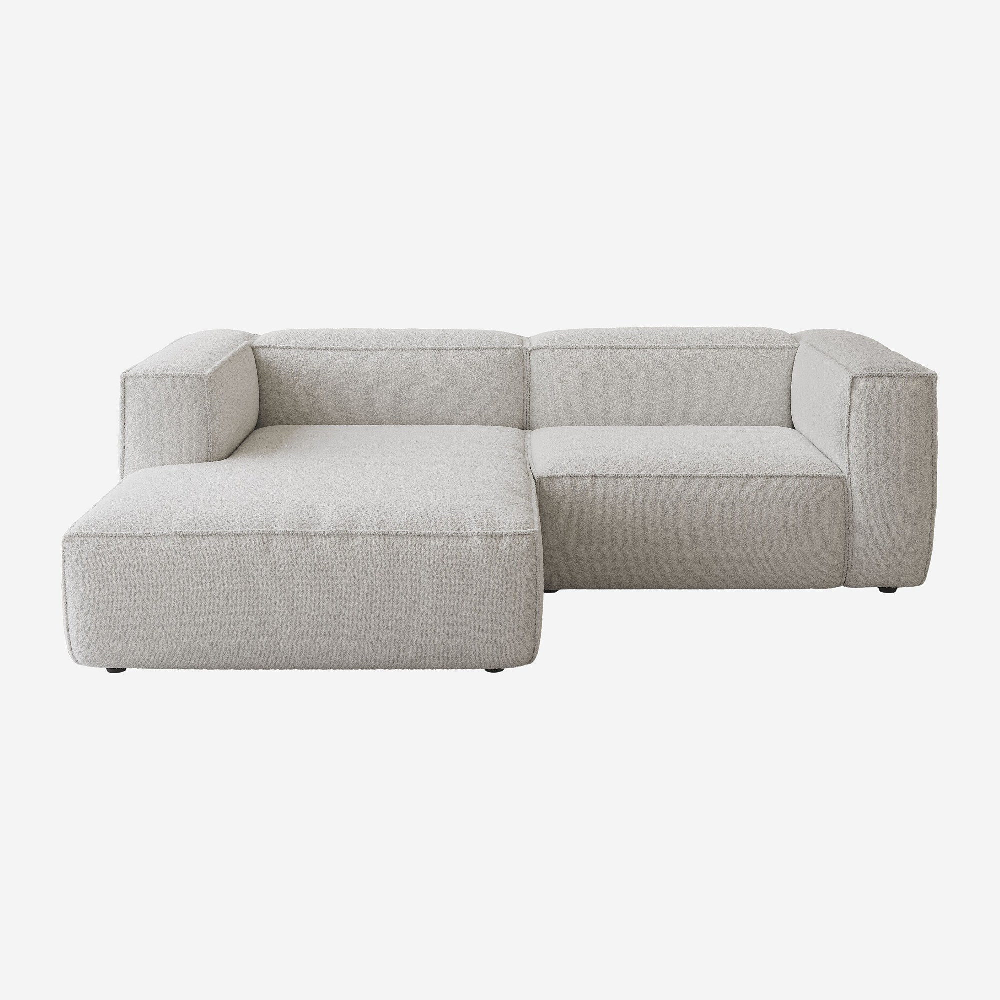 Canapé d'angle gauche en tissu bouclette KUTI, HABITAT