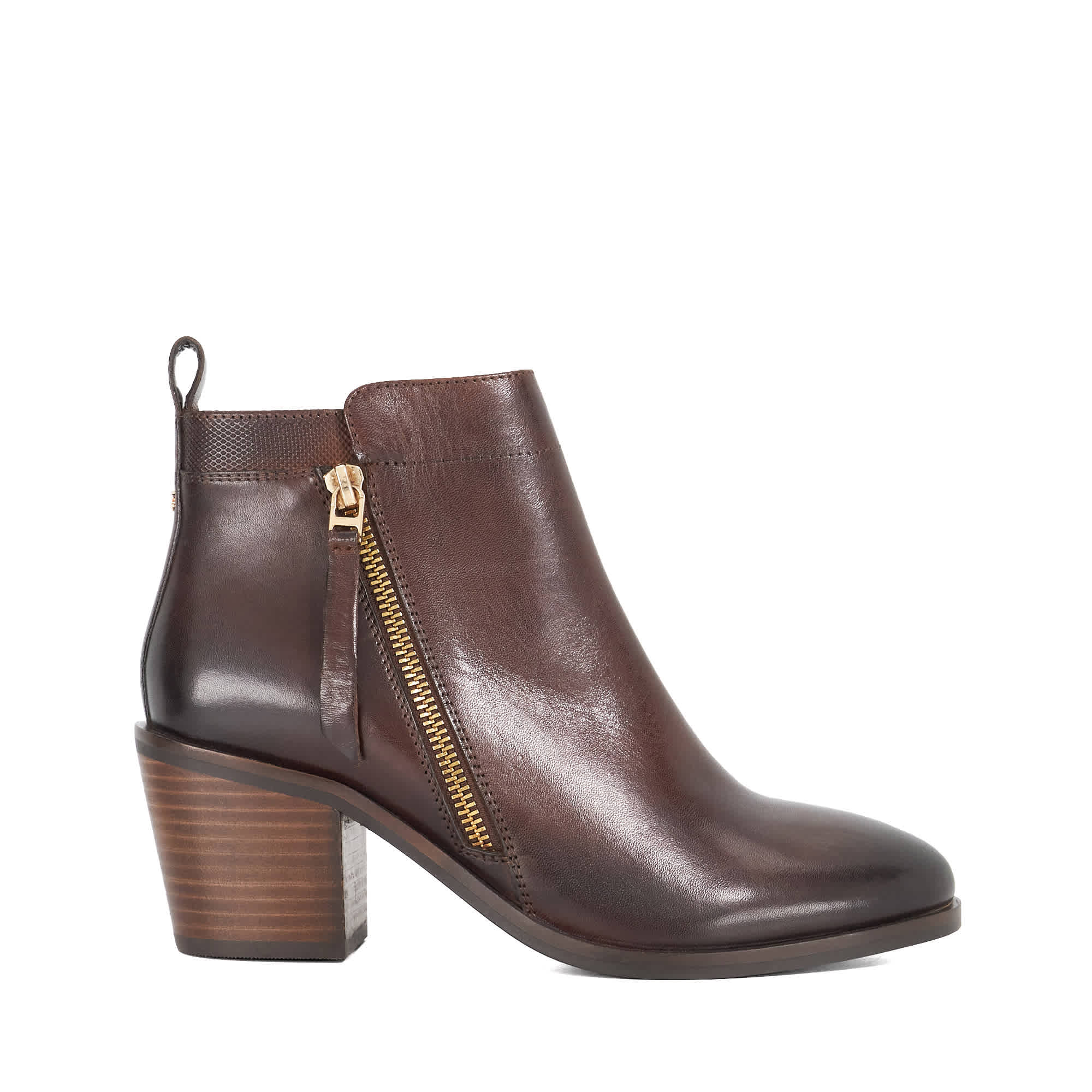 Bottes à talon carré et zip latéral - PAICING, DUNE LONDON