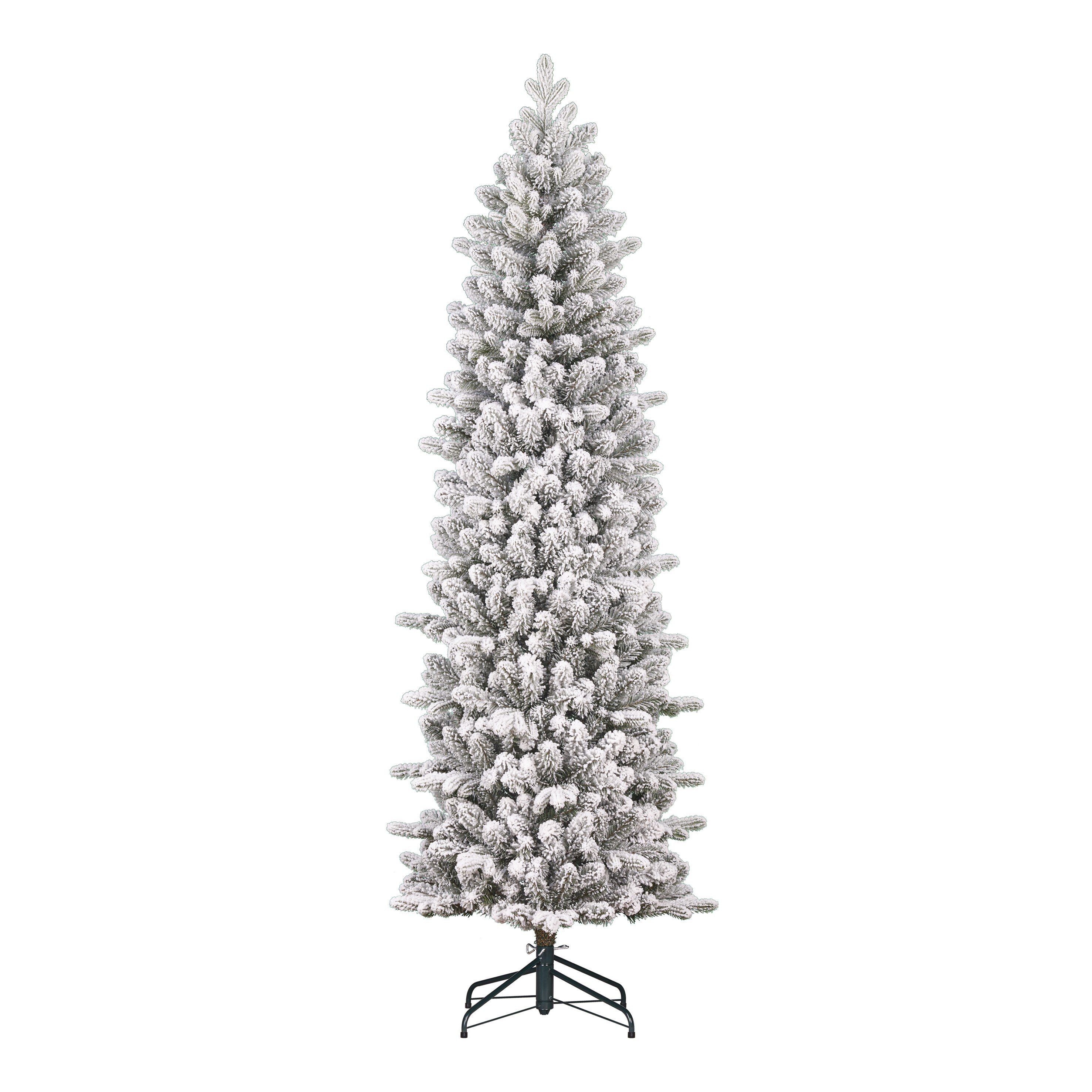 Sapin de Noël artificiel étroit et enneigé H260 cm HARMA, BLACK BOX TREES