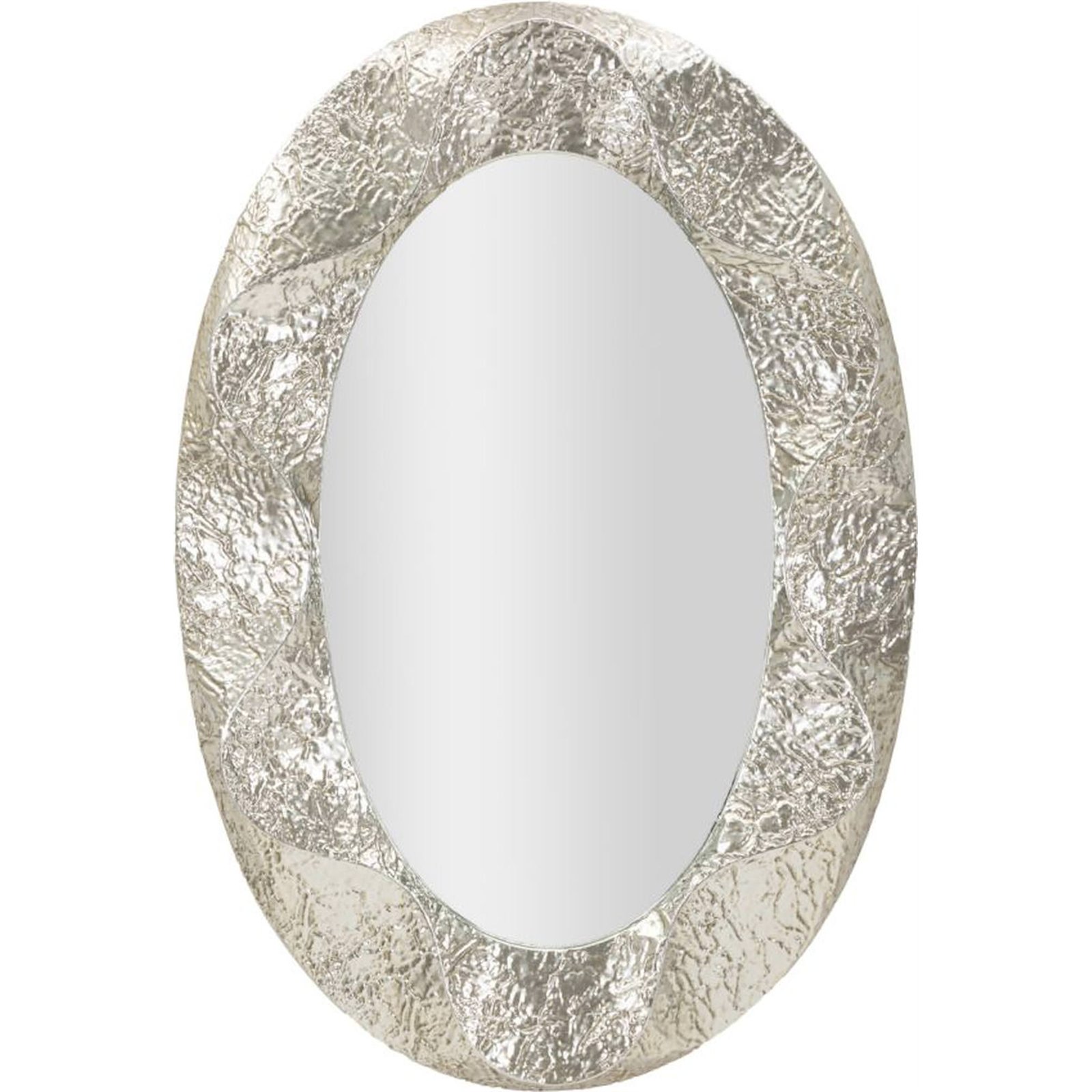 Miroir ovale au cadre martelé en fer GLAM, RECOLLECTION
