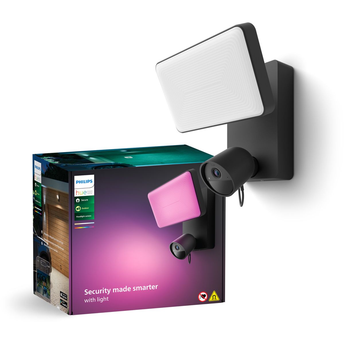 Caméra de surveillance HUE Secure 1080p Floodlight filaire, PHILIPS HUE