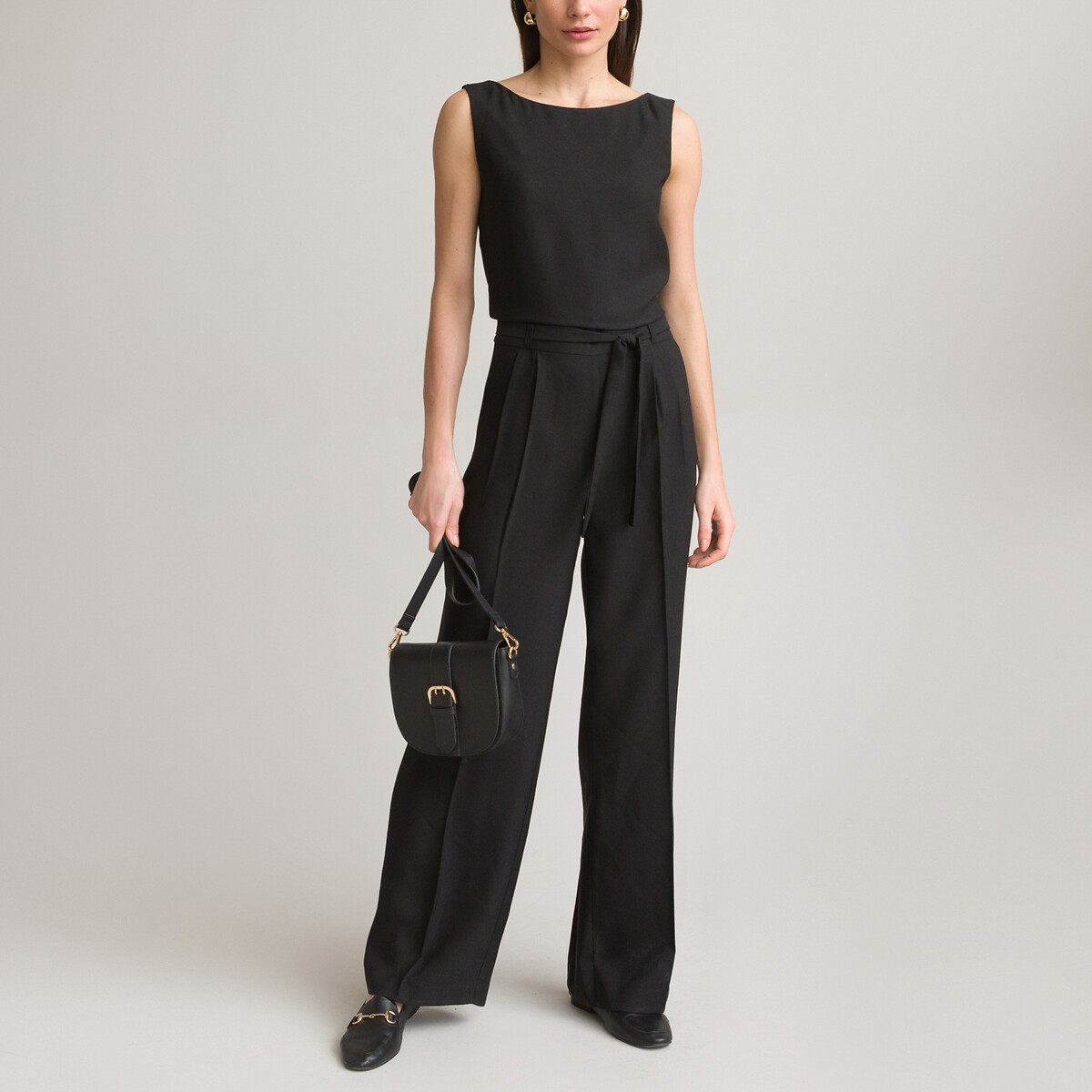 Image of Recycled Cr?pe Jumpsuit, Length 30.5"