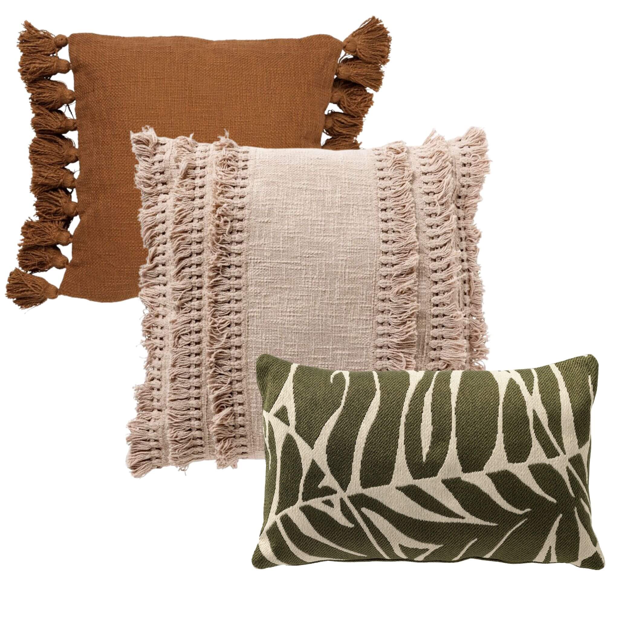 Coussins Desert Leaves (Lot de 3), DUTCH DECOR