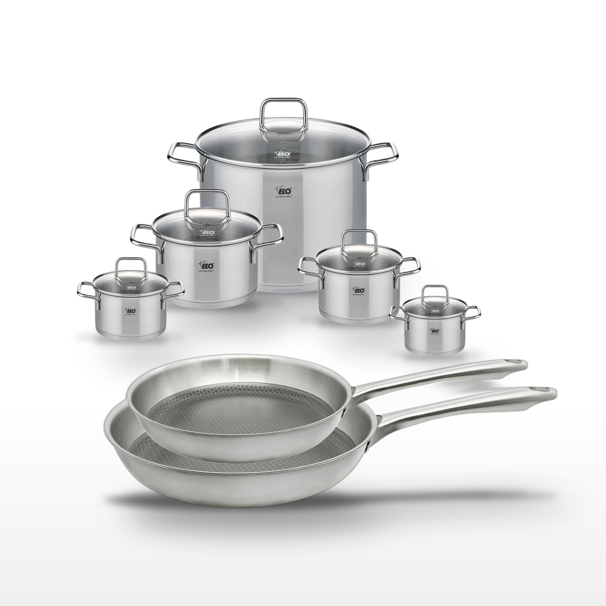 Batterie de cuisine 2 poêles 24/28cm + 5 faitouts RELIEF PASSION, ELO