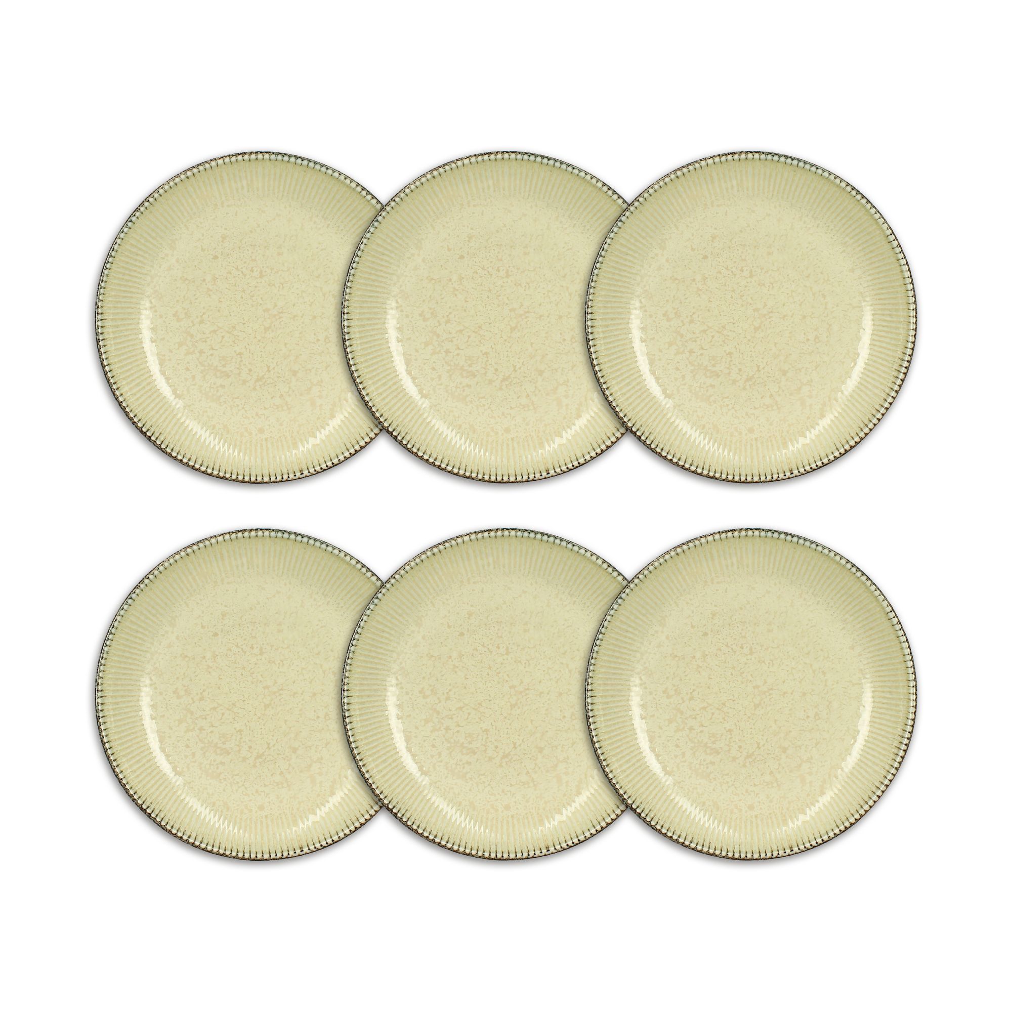 Lot de 6 assiettes creuses 22cm en porcelaine, LUNEA, OGO LIVING