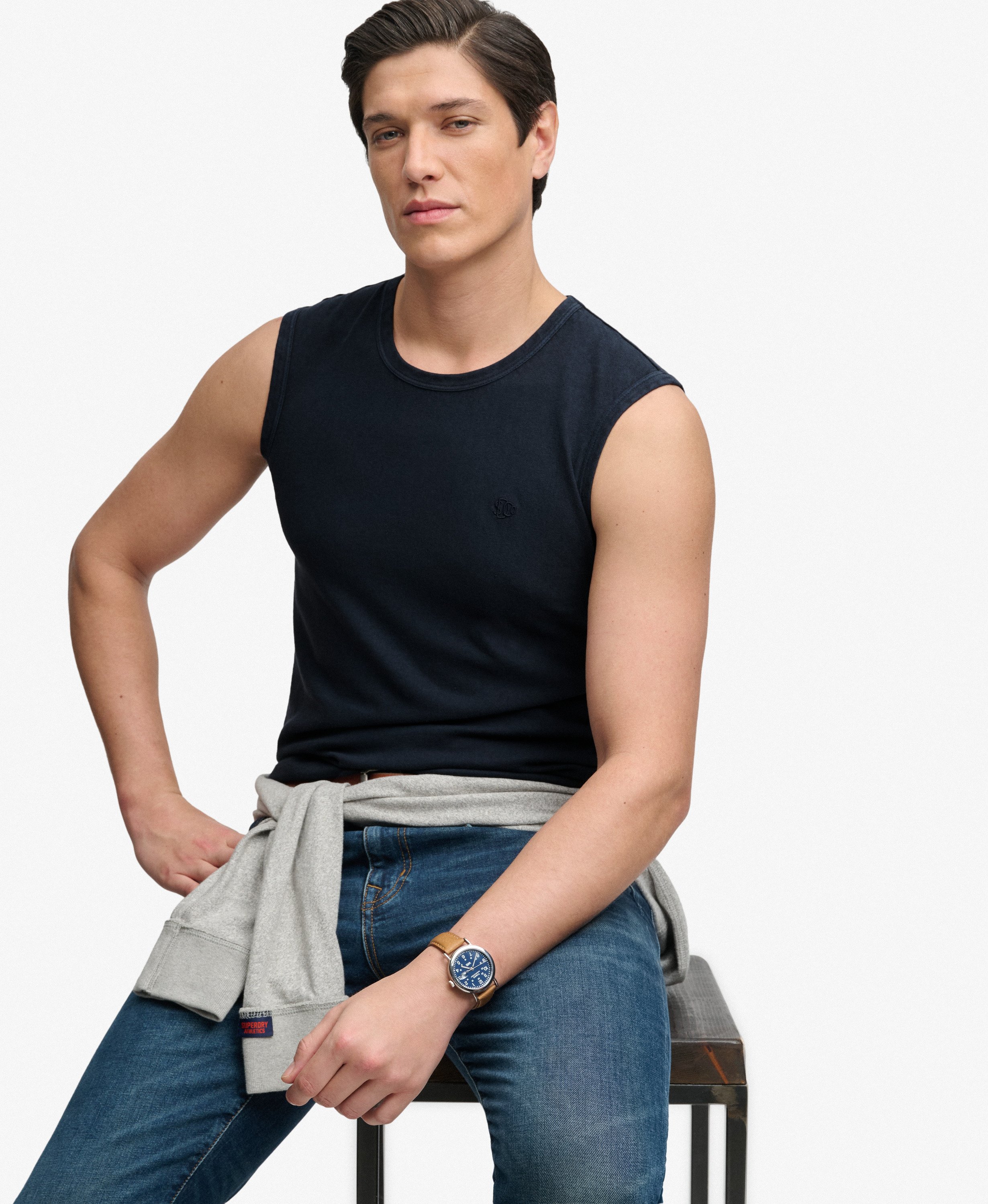 Débardeur Classic Cotton Linen Coupe Décontractée, SUPERDRY