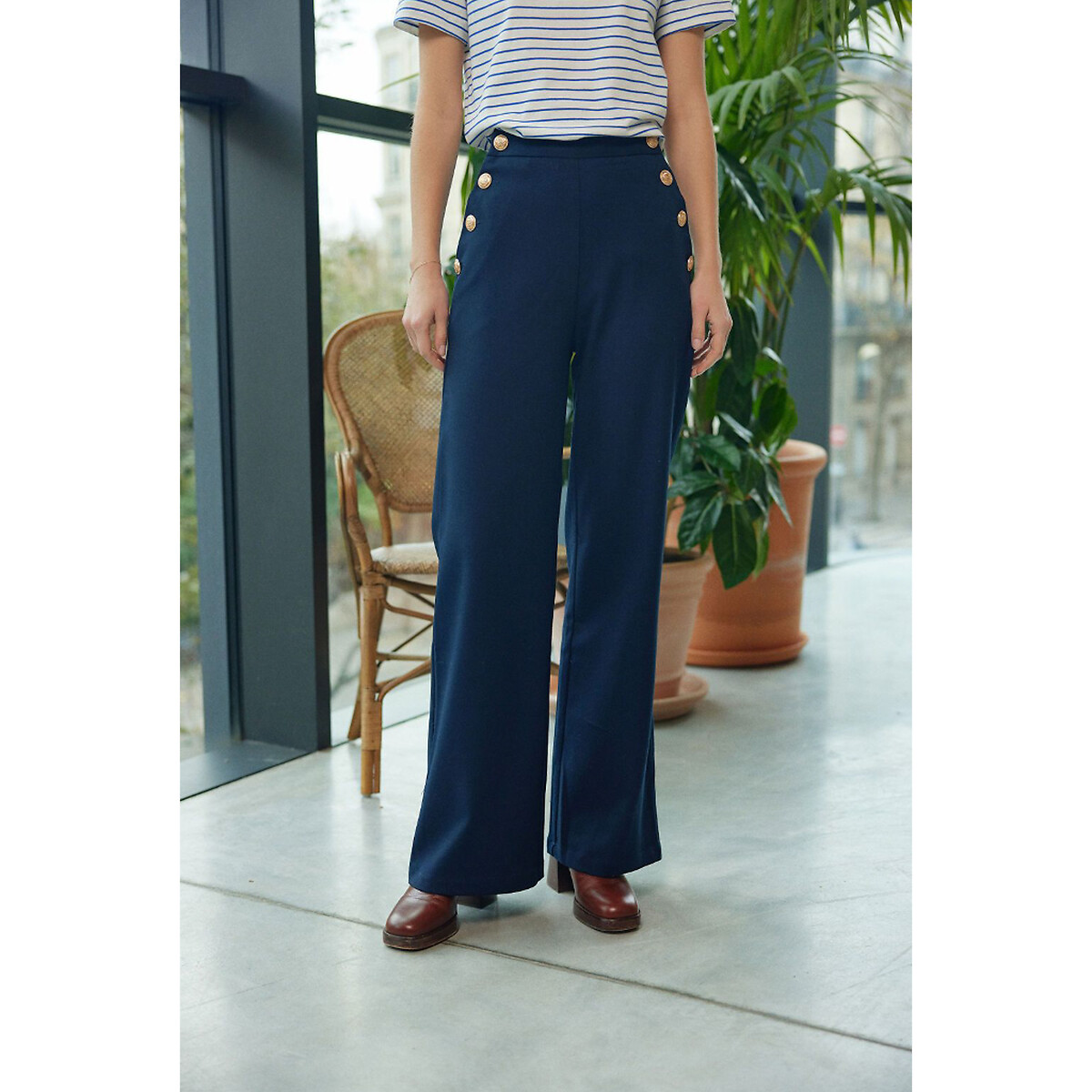 Cady Sailor Trousers with Wide Leg