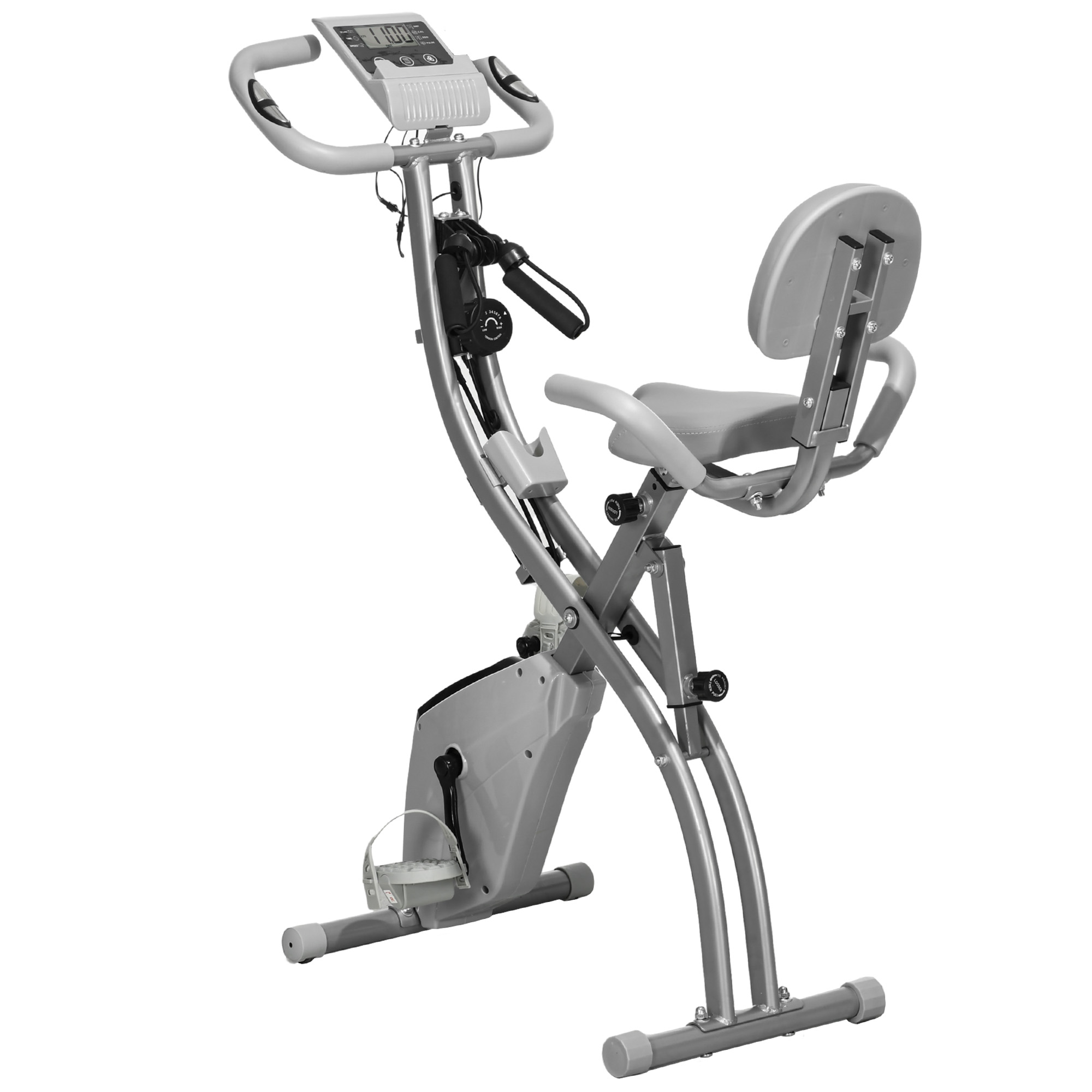 Vélo d'appartement magnétique Acier Gris,, HOMCOM