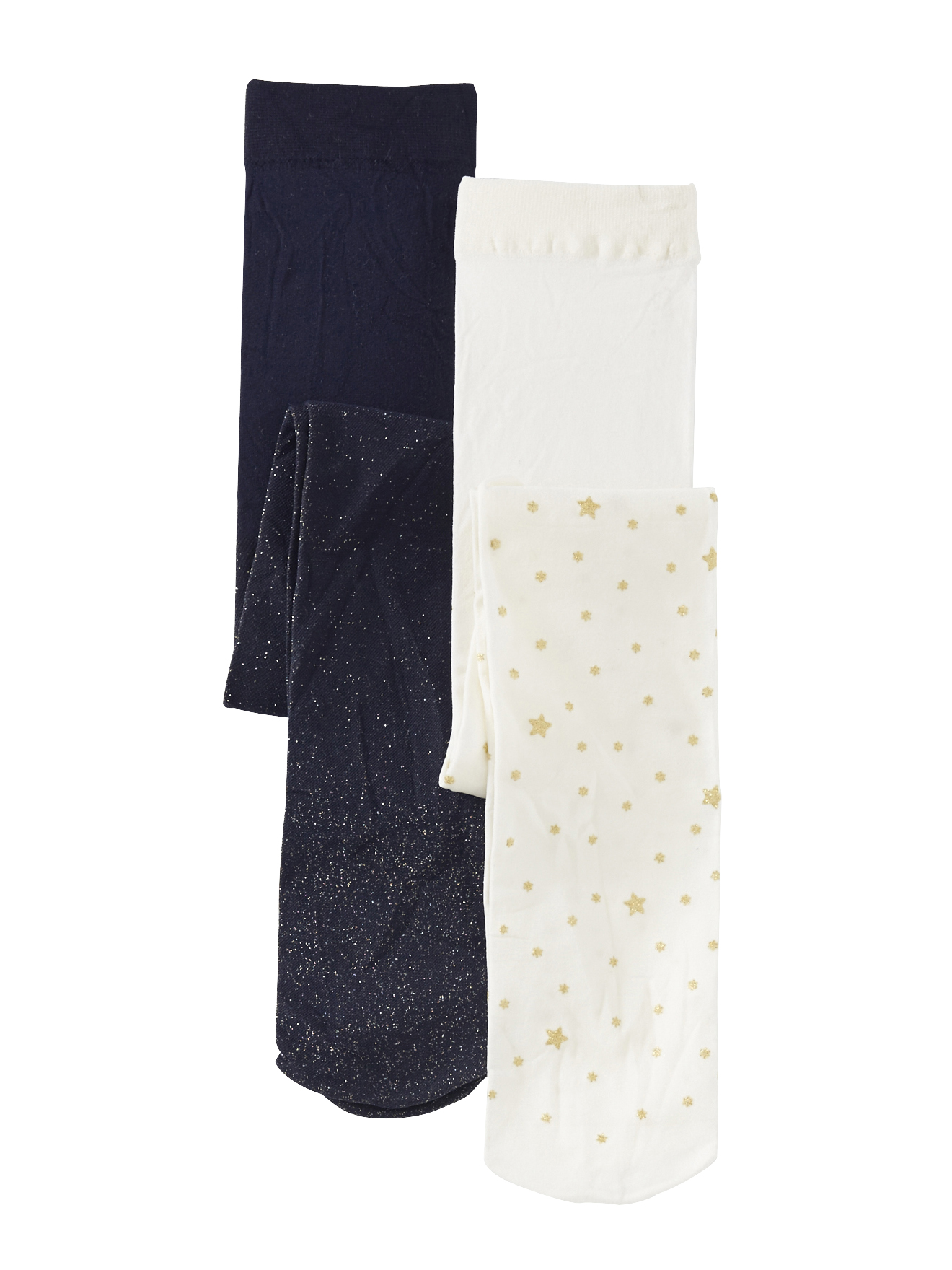 Lot de 2 collants fantaisie détails brillants, VERTBAUDET