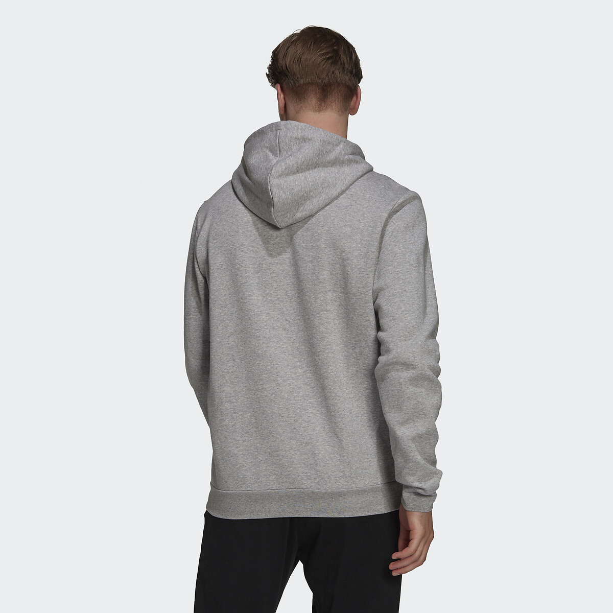 Adidas originals hoodie mit logo-streifen - mittelgrau meliert store