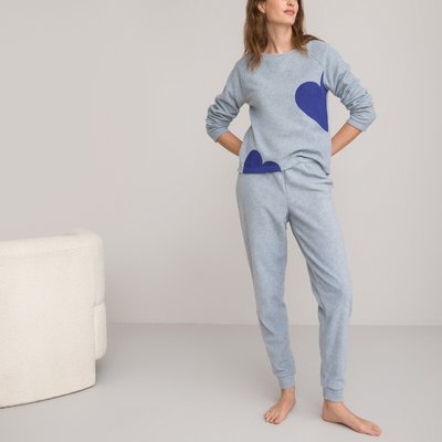 Cosy Fleece Pyjamas in Heart Print LA REDOUTE COLLECTIONS