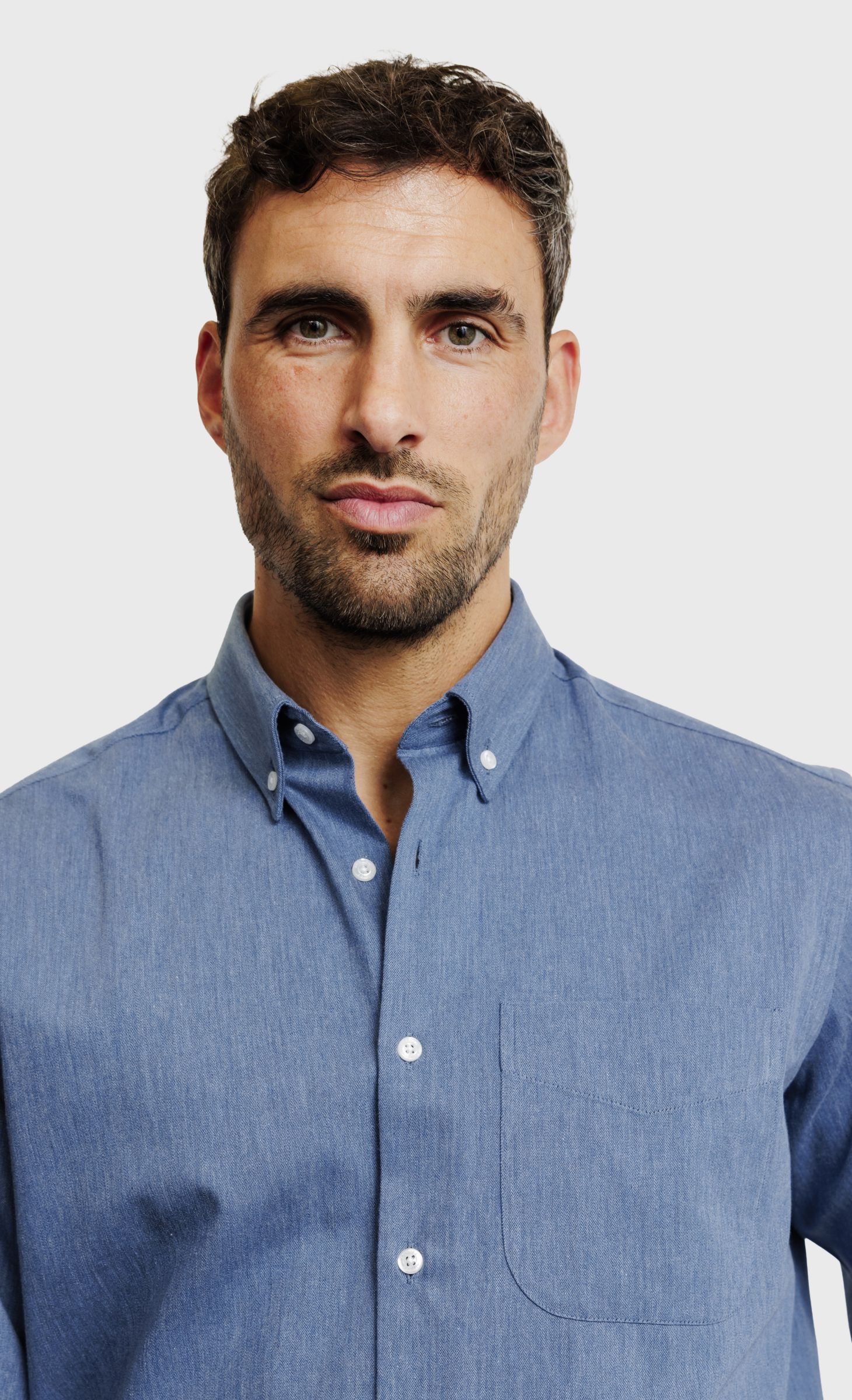 Chemise Regular fit unie effet denim, ACROSS