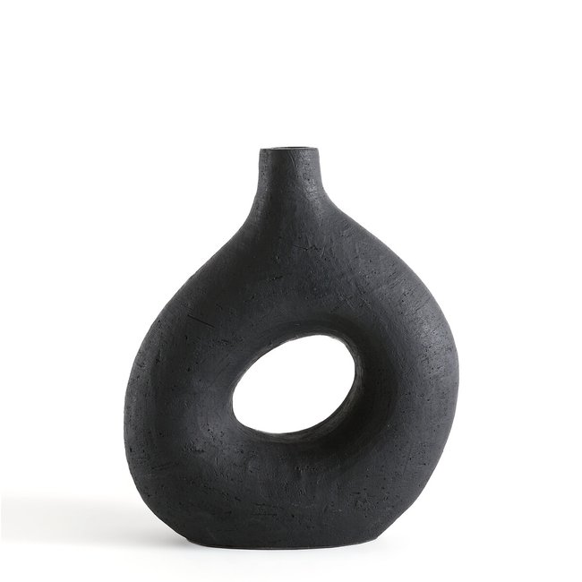 Jarrón decorativo de cerámica, al. 33,5 cm, Kuro negro <span itemprop=