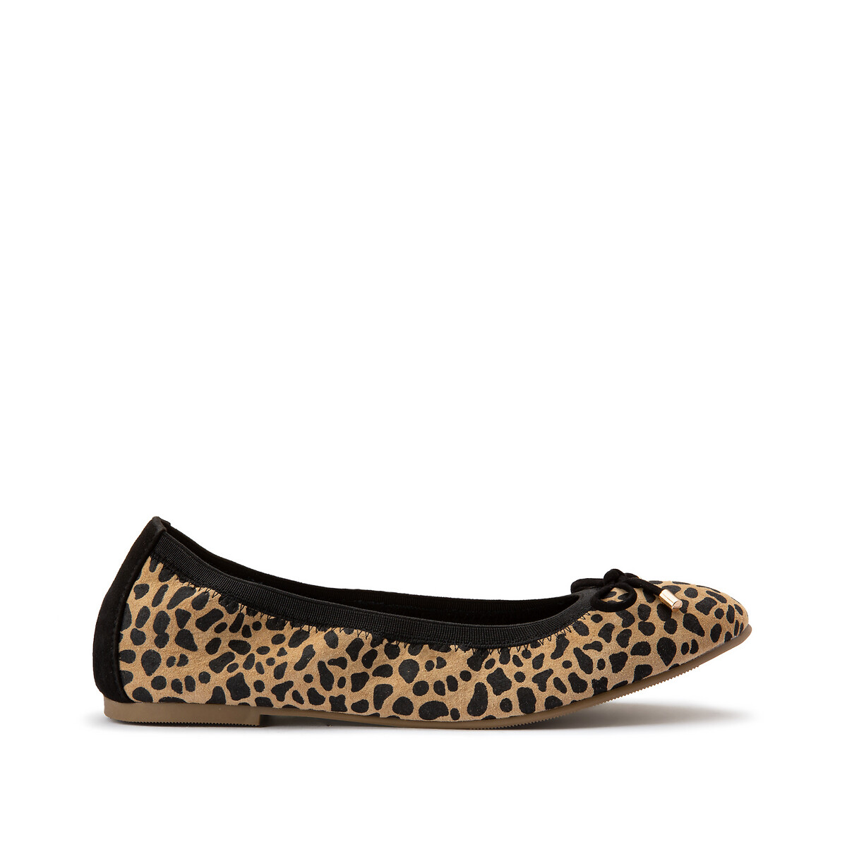 Leather ballet flats leopard Anne Weyburn |