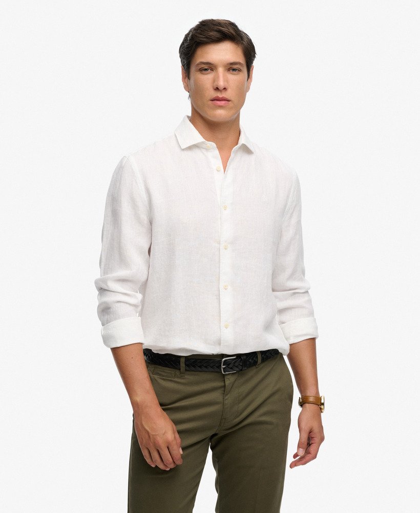 Chemise en lin Riviera à manches longues, SUPERDRY