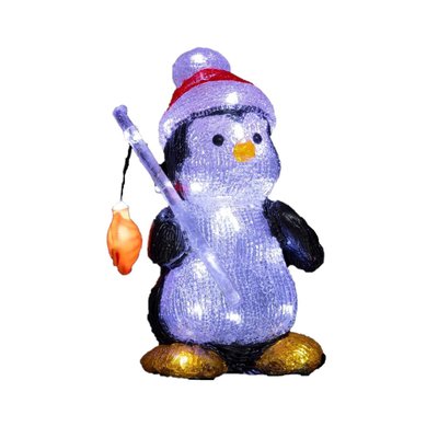 Decoration de Noel pingouin pecheur 30 Led ATMOSPHERA