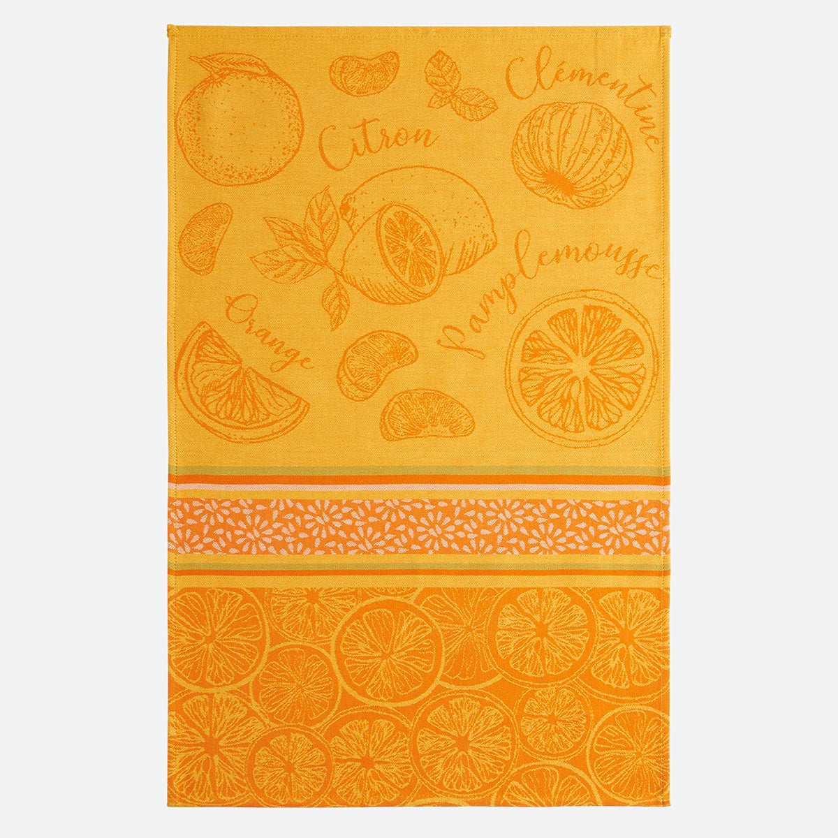 Torchon jacquard en coton AGRUMES, COUCKE