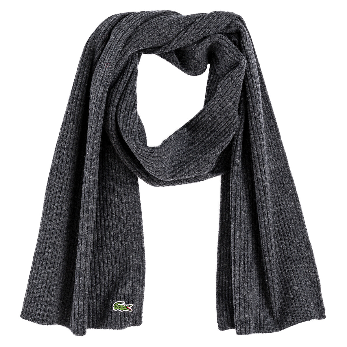 Lacoste CottonCashmere Ribbed Striped Scarf 205x25 cm