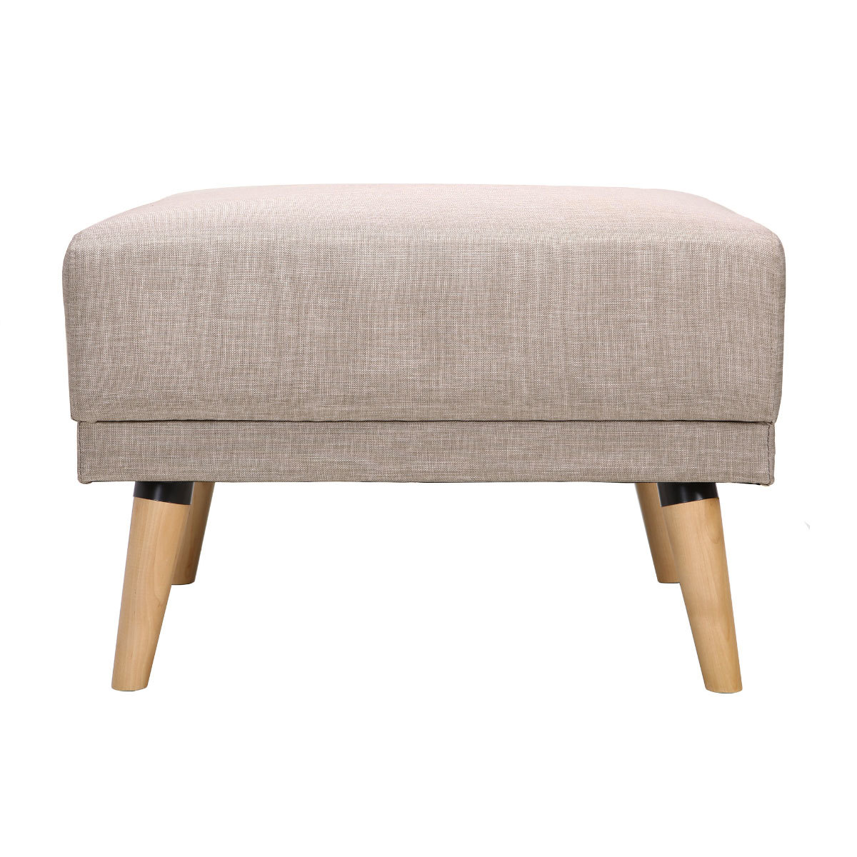 Pouf repose-pieds scandinave en tissu et bois ULLA, MILIBOO