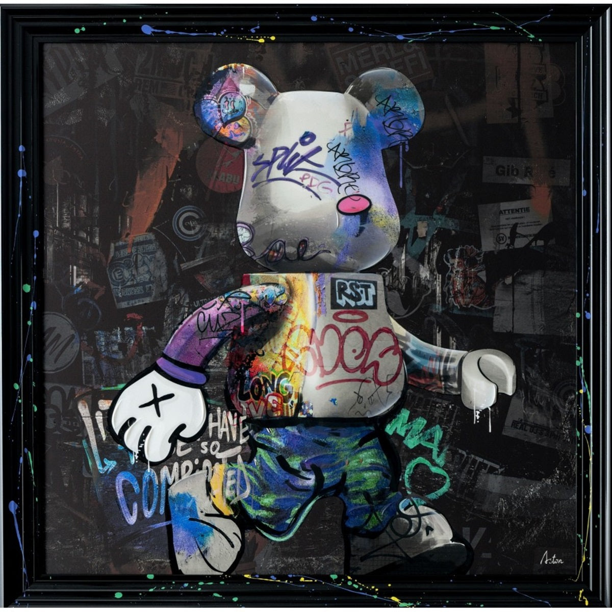 Tableau cadre en bois POP ART ROBOT, NOVATREND