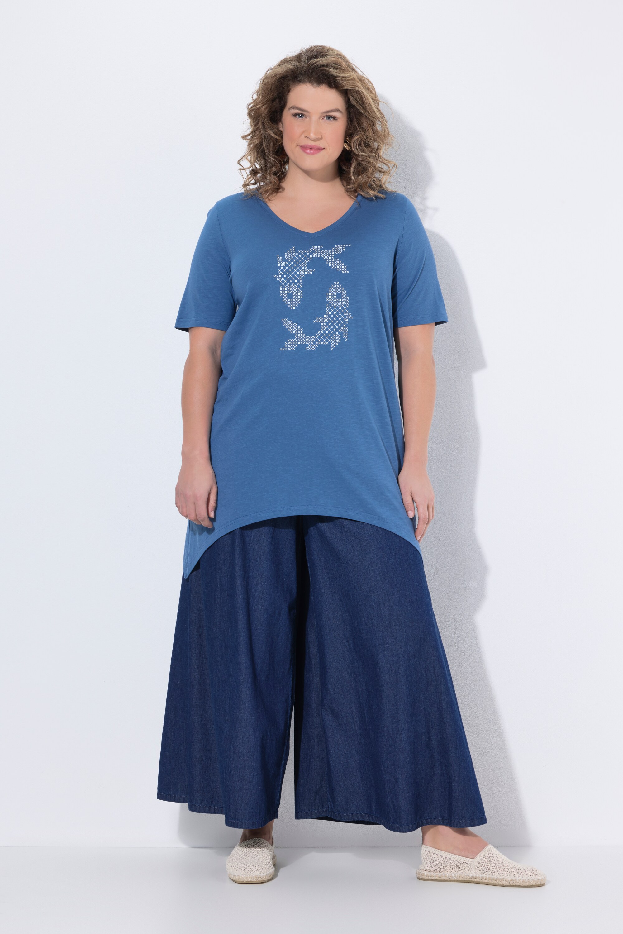 T-shirt en coton bio, motif poissons, ULLA POPKEN