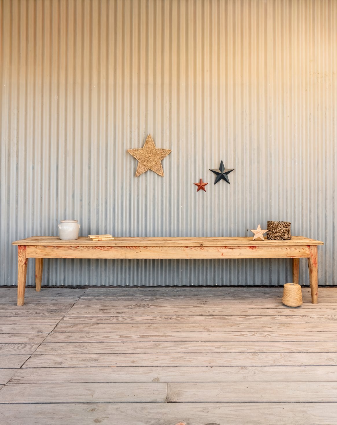 Grand banc en bois Antoine N°471 - Bon état, DEBONGOUT