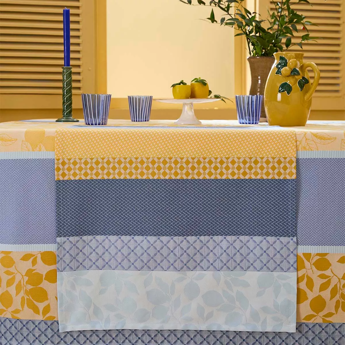 Chemin de table pur coton MILLE CITRONS, GARNIER THIEBAUT