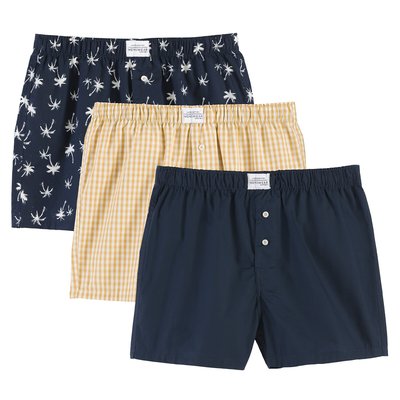 3er-Pack Boxershorts, 100% Baumwolle LA REDOUTE COLLECTIONS
