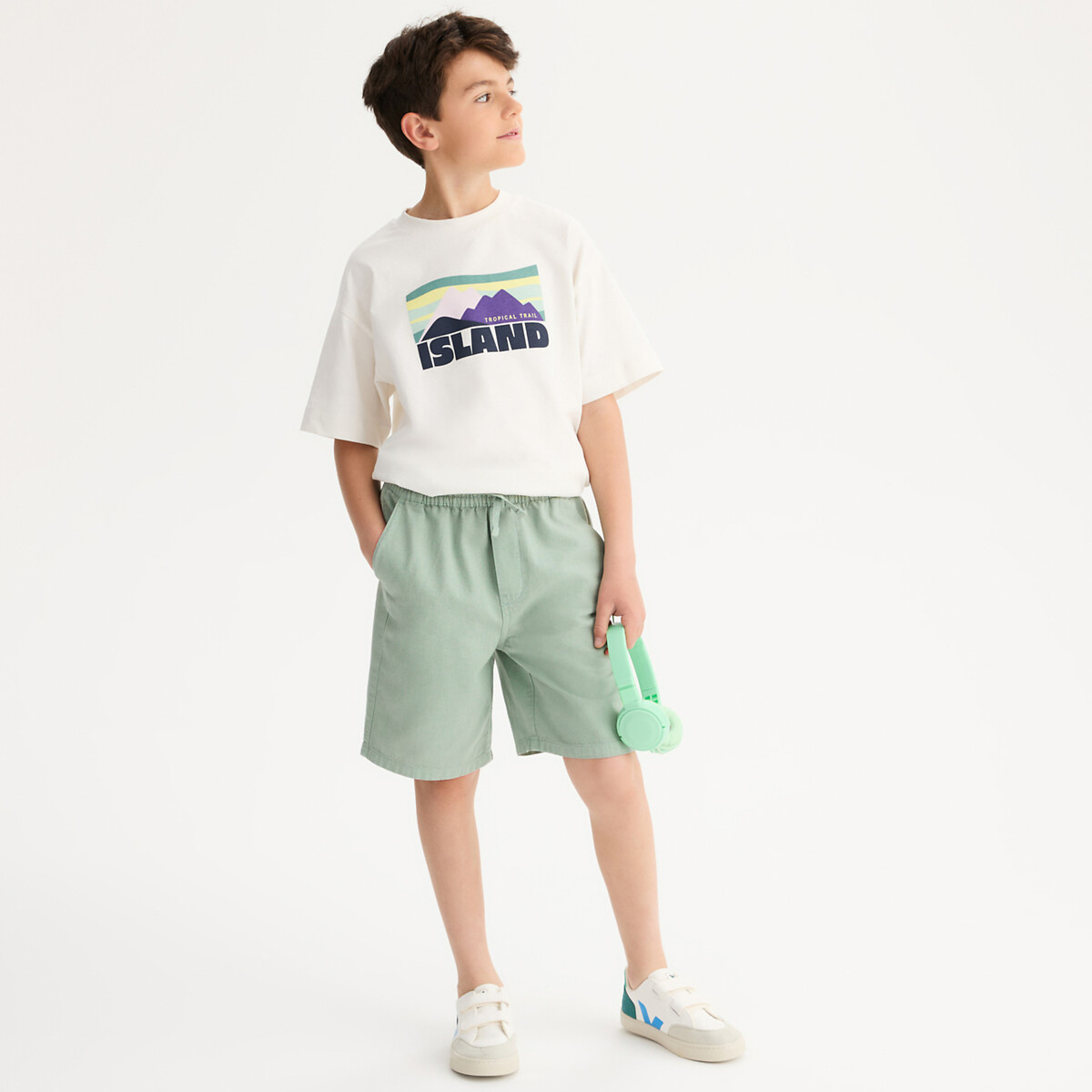 Cotton/Linen Bermuda Shorts, LA REDOUTE COLLECTIONS