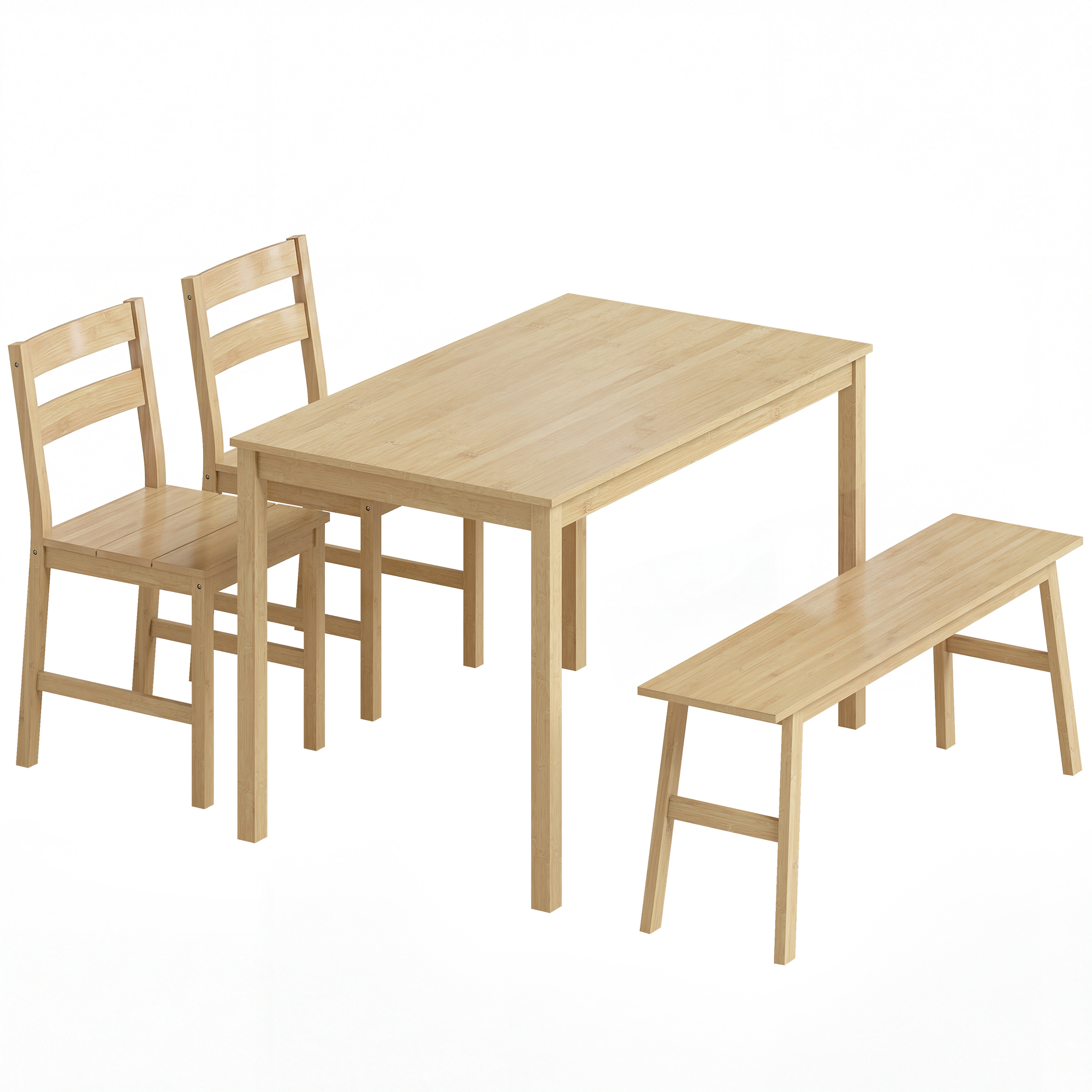 Ensemble de table à manger Bambou Bois, HOMCOM