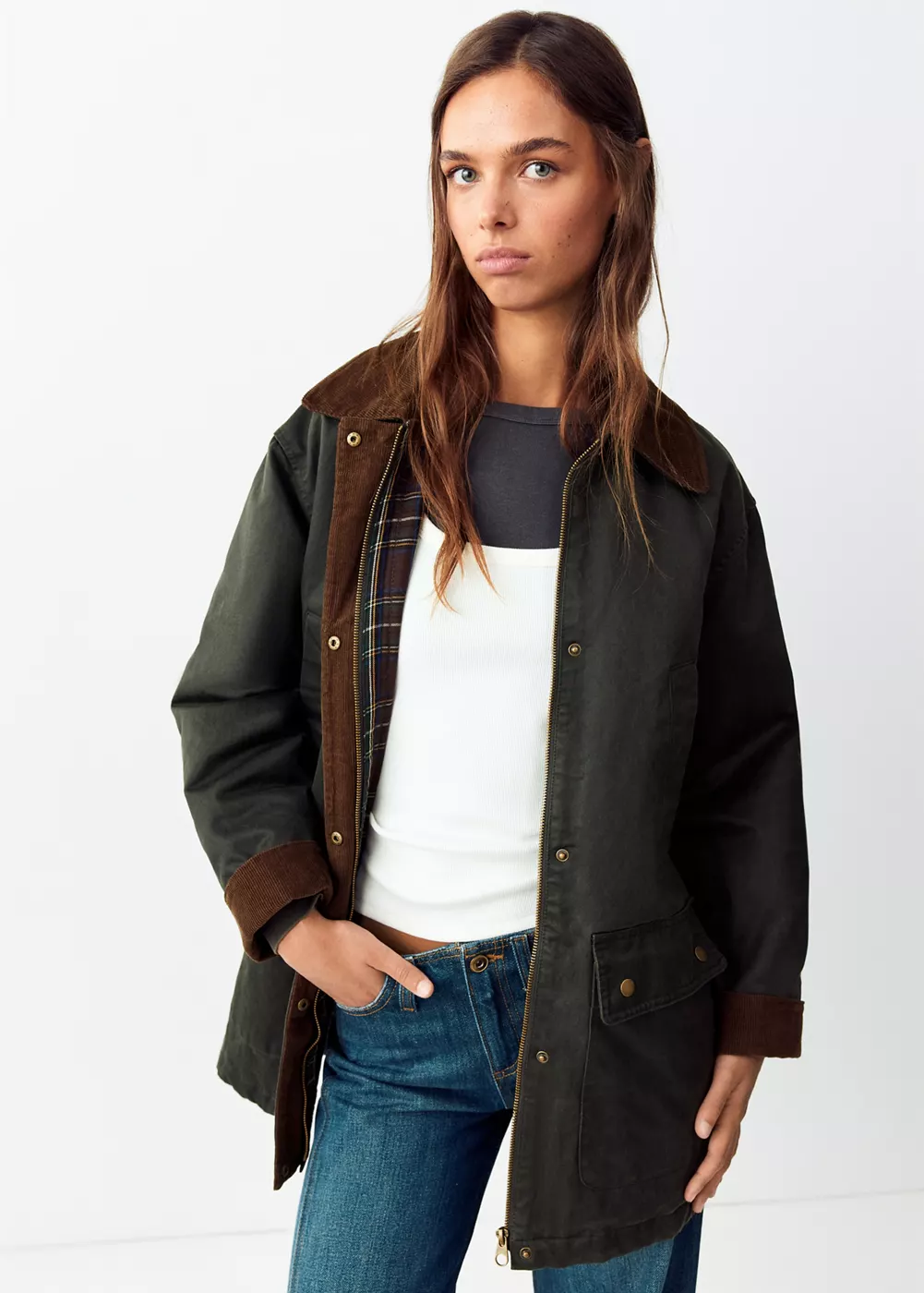 Parka coton en velours côtelé, MANGO TEEN